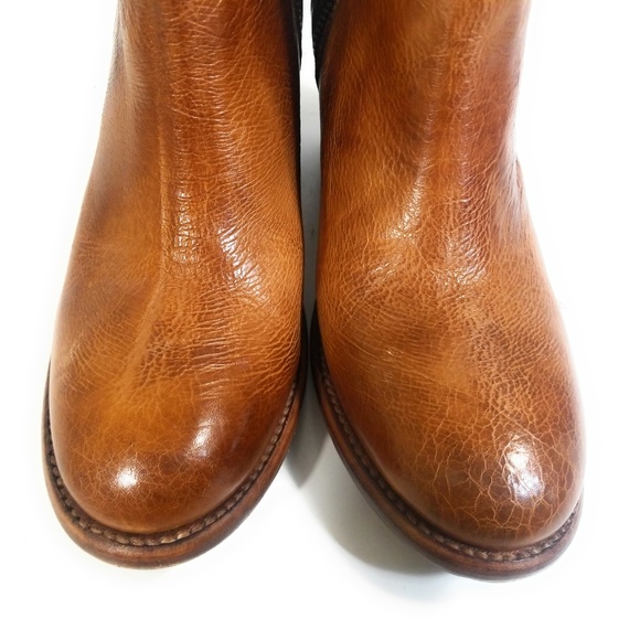 Bed Stu Women Brown Rustic Leather Zip Booties 9 - Picture 4 of 8